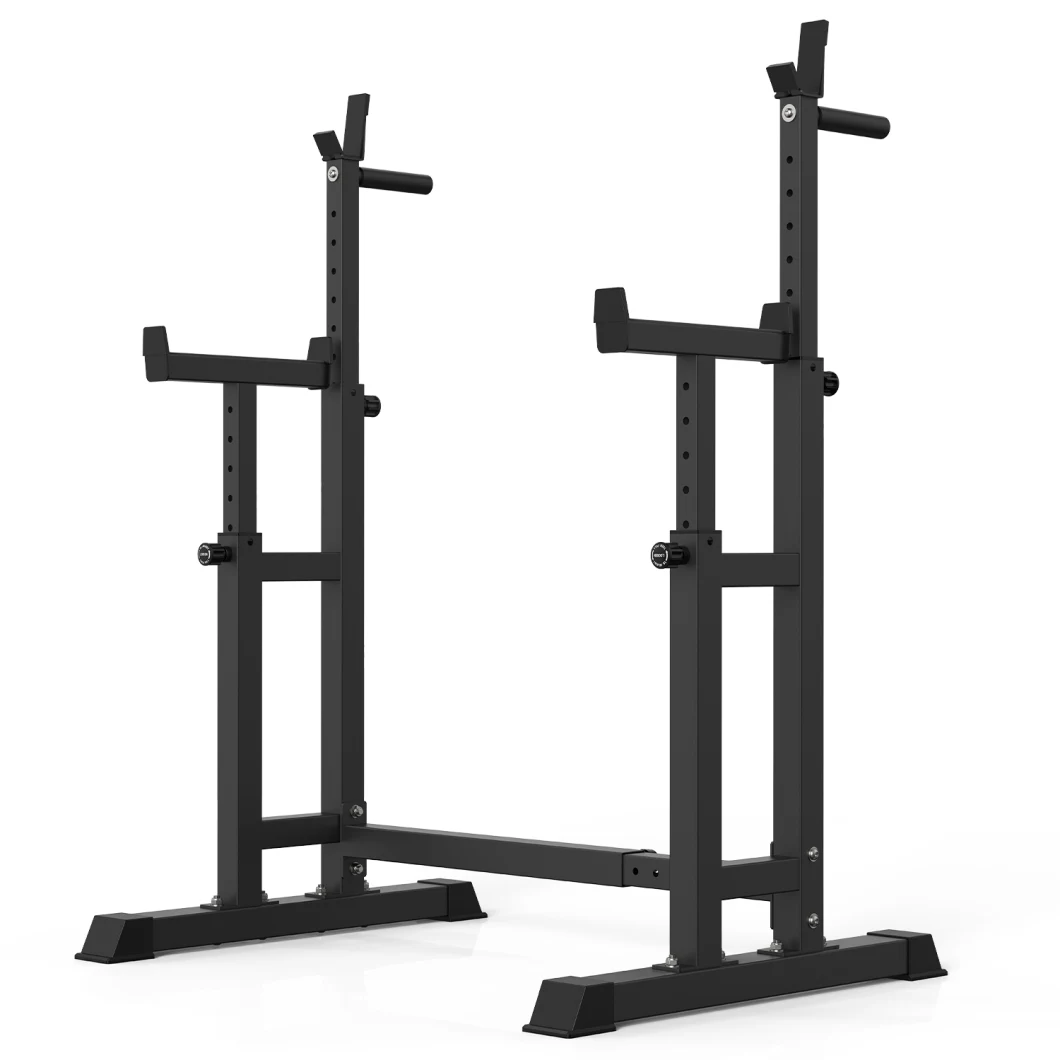 Adjustable Squat Barbell Rack 35.8"-65" Solid Steel Free Bench Press Rack Stands DIP Station Barbell Stand Multi-Function Weight Lifting Home Gym Fitness Portab