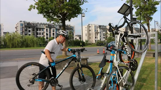 5 Bikes Multiple Durable Hot DIP Semi Vertical Bicycle Stand